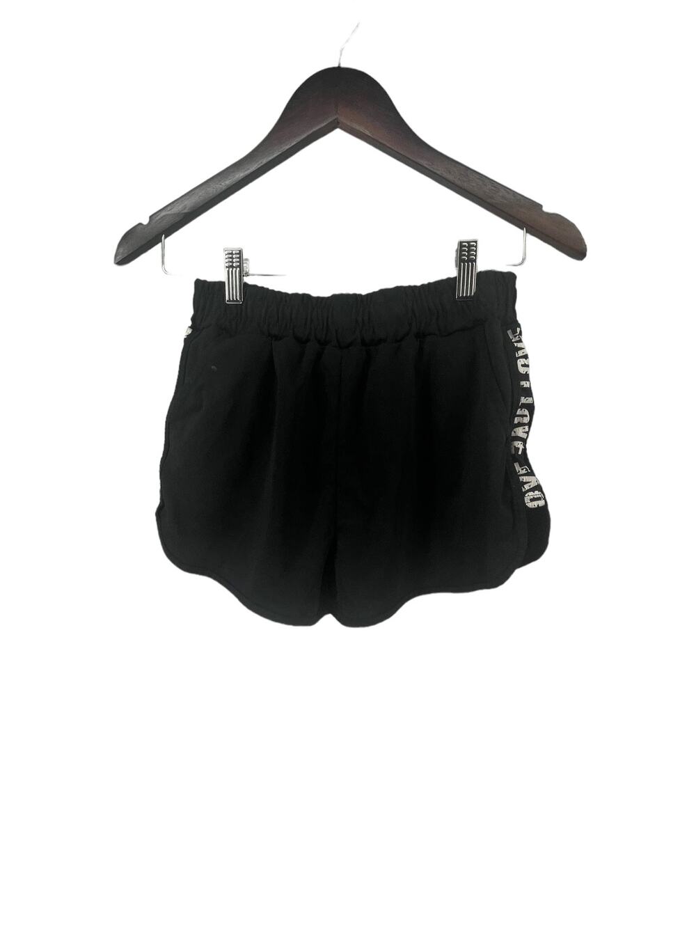 C-Mode Girls Black Love Graphic Athletic Pull-On Shorts Youth Size Medium